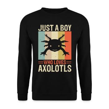 Axolotl - Sweat-shirt Unisexe - noir - Devant - Alina (178cm) & Michal (187cm)