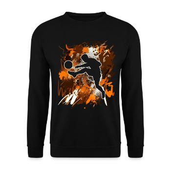 Fußball Fußballer - Unisex Pullover - Schwarz - Vorne - Alina (178cm) & Michal (187cm)