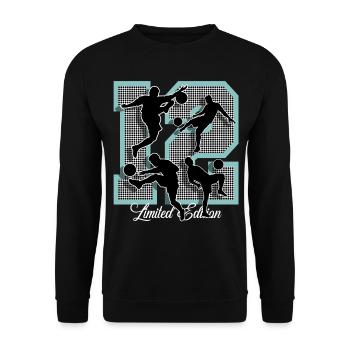 12th Birthday Football - Unisex Sweatshirt - black - Front - Alina (178cm) & Michal (187cm)