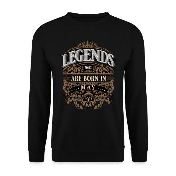 2002 May Born Birthday Year of Birth - Unisex Sweatshirt - black - Front - Alina (178cm) & Michal (187cm)