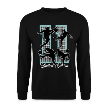 11th Birthday Football - Unisex Sweatshirt - black - Front - Alina (178cm) & Michal (187cm)