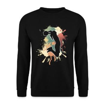 Basketball Basketballerin Frauen Basketball - Unisex Pullover - Schwarz - Vorne - Alina (178cm) & Michal (187cm)
