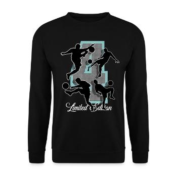 4th Birthday Football - Unisex Sweatshirt - black - Front - Alina (178cm) & Michal (187cm)