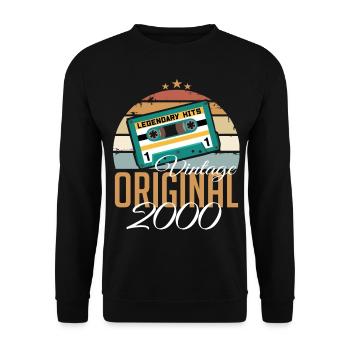 Millésime 2000 Born Original 2000 Anniversaire - Sweat-shirt Unisexe - noir - Devant - Alina (178cm) & Michal (187cm)
