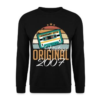 Millésime 2007 Né Original 2007 Anniversaire - Sweat-shirt Unisexe - noir - Devant - Alina (178cm) & Michal (187cm)