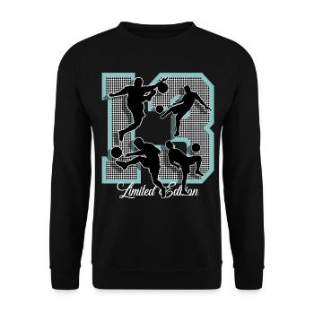 13th Birthday Football - Unisex Sweatshirt - black - Front - Alina (178cm) & Michal (187cm)