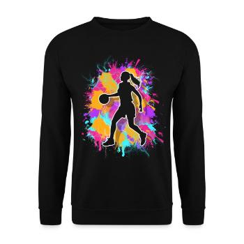 Basketball Basketballerin Frauen Basketball - Unisex Pullover - Schwarz - Vorne - Alina (178cm) & Michal (187cm)