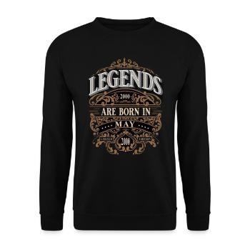 2000 May Born Birthday Year of Birth - Unisex Sweatshirt - black - Front - Alina (178cm) & Michal (187cm)