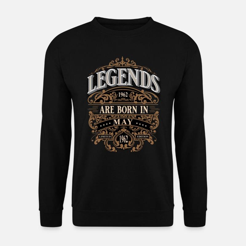 1962 Mai Geboren Geburtstag Geburtsjahr - Unisex Pullover - Schwarz