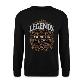 1954 May Born Birthday Year of Birth - Unisex Sweatshirt - black - Front - Alina (178cm) & Michal (187cm)