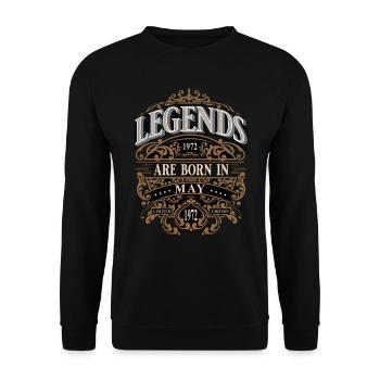 1972 May Born Birthday Year of Birth - Unisex Sweatshirt - black - Front - Alina (178cm) & Michal (187cm)