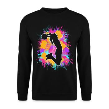 Basketball Basketballerin Frauen Basketball - Unisex Pullover - Schwarz - Vorne - Alina (178cm) & Michal (187cm)