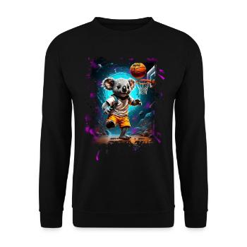 Basketball Koala - Unisex Sweatshirt - black - Front - Alina (178cm) & Michal (187cm)