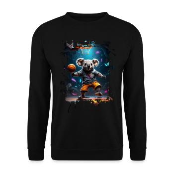 Basketball Koala - Unisex Sweatshirt - black - Front - Alina (178cm) & Michal (187cm)