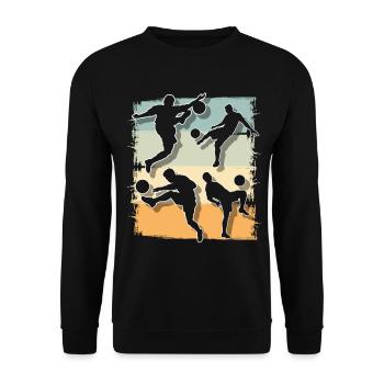 Fußball Fußballer - Unisex Pullover - Schwarz - Vorne - Alina (178cm) & Michal (187cm)
