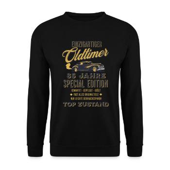 85e anniversaire voiture classique TOP CONDITION - Sweat-shirt Unisexe - noir - Devant - Alina (178cm) & Michal (187cm)