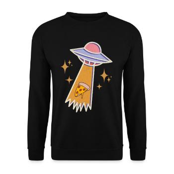 Ufo Pizza - Sweat-shirt Unisexe - noir - Devant - Alina (178cm) & Michal (187cm)