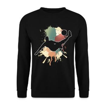 Fußball Fußballer - Unisex Pullover - Schwarz - Vorne - Alina (178cm) & Michal (187cm)