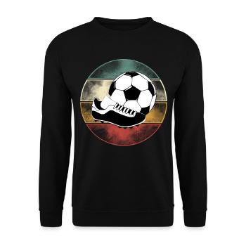Fußball Fußballer - Unisex Pullover - Schwarz - Vorne - Alina (178cm) & Michal (187cm)