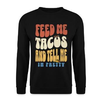 Tacos - Unisex Sweatshirt - black - Front - Alina (178cm) & Michal (187cm)