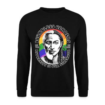 Celebrating Diversity: LGBTQIA+ T-Shirt Inspired. - Unisex Sweatshirt - black - Front - Alina (178cm) & Michal (187cm)