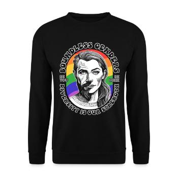 Diversity Shirt: LGBTQ and limitless strength. - Unisex Sweatshirt - black - Front - Alina (178cm) & Michal (187cm)