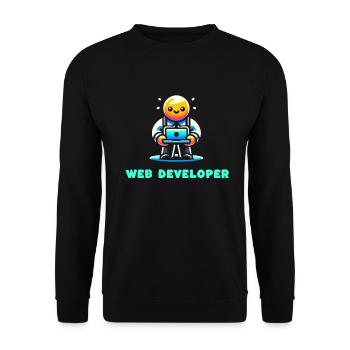 Webentwickler Beruf Beruf Karriere - Unisex Pullover - Schwarz - Vorne - Alina (178cm) & Michal (187cm)