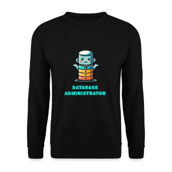 base de données administrer profession emploi carrière - Sweat-shirt Unisexe - noir - Devant - Alina (178cm) & Michal (187cm)