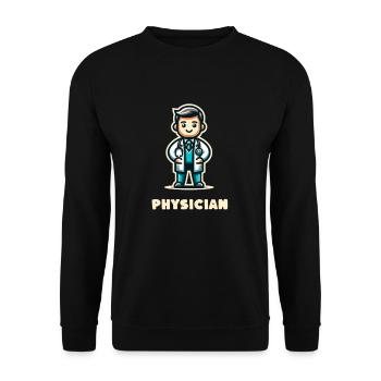 physician profession career job - Unisex Sweatshirt - black - Front - Alina (178cm) & Michal (187cm)