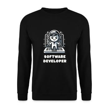Beruf Softwareentwickler Beruf Beruf Beruf - Unisex Pullover - Schwarz - Vorne - Alina (178cm) & Michal (187cm)