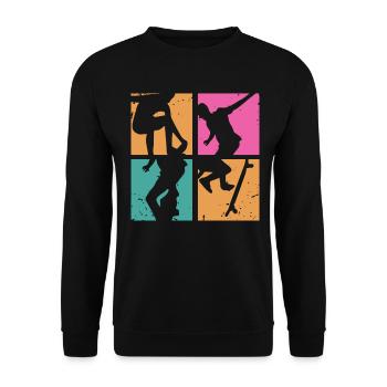 Skater Skateboard Skate - Sweat-shirt Unisexe - noir - Devant - Alina (178cm) & Michal (187cm)