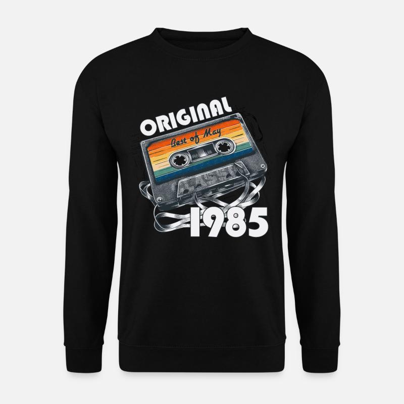 Kassette Mai 1985 Jahrgang 1985 Geburtstag 1985 - Unisex Pullover - Schwarz