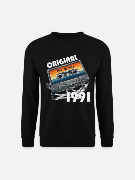 Kassette Mai 1991 Jahrgang 1991 Geburtstag 1991 - Unisex Pullover - Schwarz