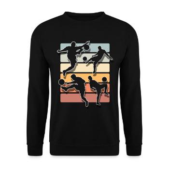 Fußball Fußballer - Unisex Pullover - Schwarz - Vorne - Alina (178cm) & Michal (187cm)