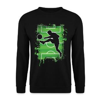 Fußball Fußballer - Unisex Pullover - Schwarz - Vorne - Alina (178cm) & Michal (187cm)