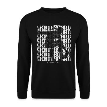 Skateboard Skater Skaten - Unisex Pullover - Schwarz - Vorne - Alina (178cm) & Michal (187cm)