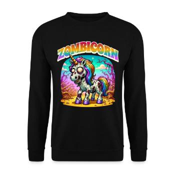 Licorne zombie zombie - Sweat-shirt Unisexe - noir - Devant - Alina (178cm) & Michal (187cm)