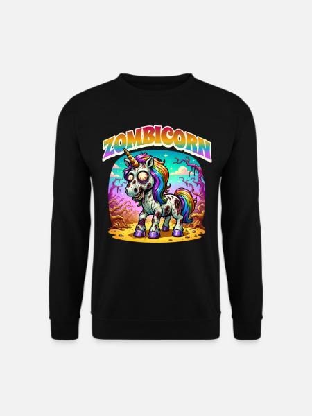 Zombiecorn Zombie Einhorn - Unisex Pullover - Schwarz
