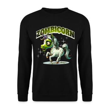 Licorne zombie zombie - Sweat-shirt Unisexe - noir - Devant - Alina (178cm) & Michal (187cm)