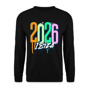 2026 Ibiza - Unisex Pullover - Schwarz - Vorne - Alina (178cm) & Michal (187cm)