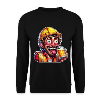 Construction Worker Beer Drunk Funny - Unisex Sweatshirt - black - Front - Alina (178cm) & Michal (187cm)