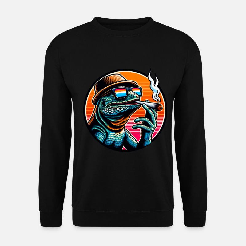 Echse Kiffen Leguan - Unisex Pullover - Schwarz
