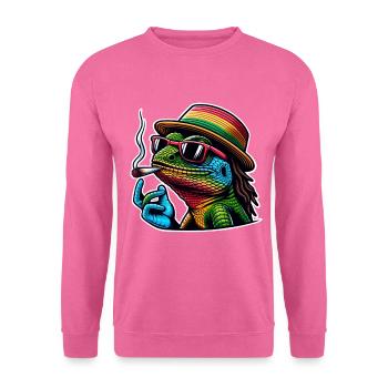 Lézard fumant du cannabis - Sweat-shirt Unisexe - rose - Devant