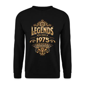 1975 legend birthday 1975 year of birth - Unisex Sweatshirt - black - Front - Alina (178cm) & Michal (187cm)