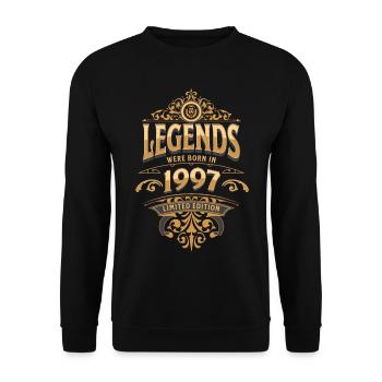 1997 legend birthday 1997 year of birth - Unisex Sweatshirt - black - Front - Alina (178cm) & Michal (187cm)