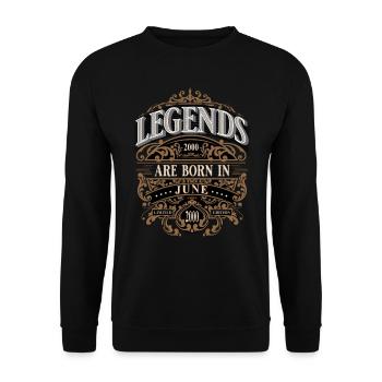 2000 Juin Naissance Anniversaire Année de naissance - Sweat-shirt Unisexe - noir - Devant - Alina (178cm) & Michal (187cm)