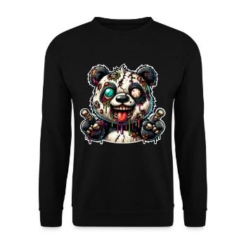 Monstre zombie panda - Sweat-shirt Unisexe - noir - Devant - Alina (178cm) & Michal (187cm)