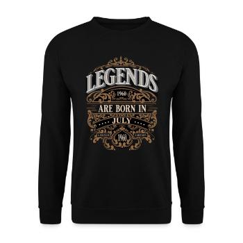 1960 Juillet naissance Anniversaire Année de naissance - Sweat-shirt Unisexe - noir - Devant - Alina (178cm) & Michal (187cm)