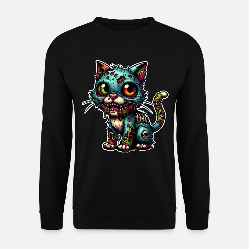 Katze Zombie Monster - Unisex Pullover - Schwarz