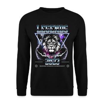 2023 Geburtstag Geburtsjahr Löwe - Unisex Pullover - Schwarz - Vorne - Alina (178cm) & Michal (187cm)